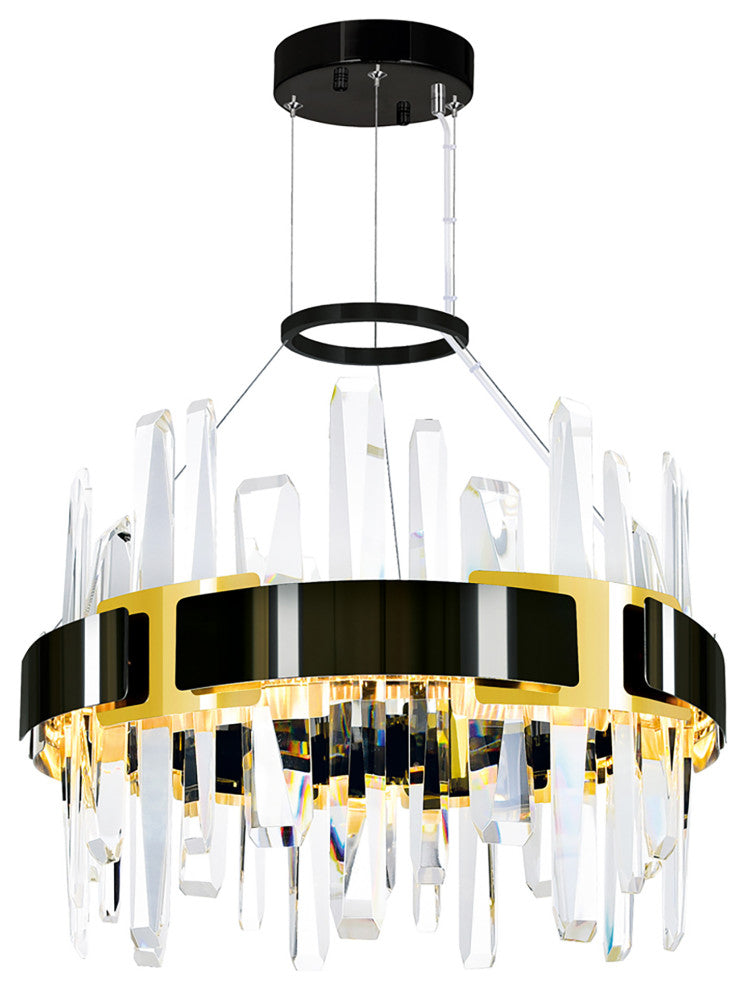 Aya LED Integrated Pearl Black Chandelier