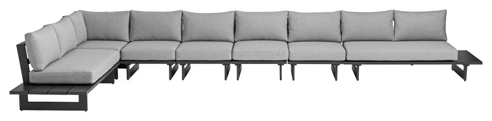 Maldives Grey Water Resistant Fabric Outdoor Patio Modular Sectional