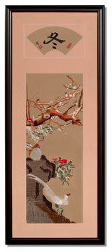 Silk Embroidery Chinese Wall Art of Four Season Flowers, Birds and Flowers of Seasons