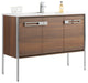 Oakville Bath Vanity, Ceramic Sink, Walnut Ebony, 48 Inch, Chrome Hardware