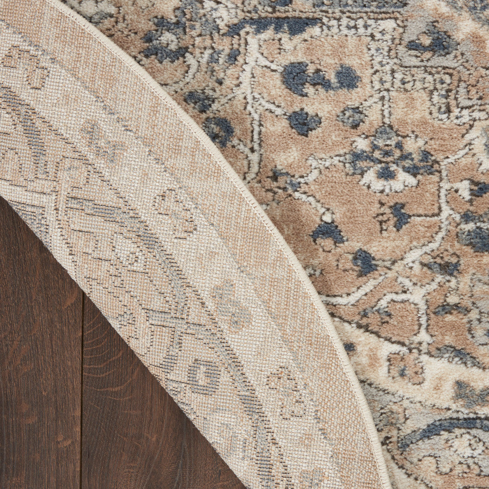 Nourison Quarry 7ï¿½10ï¿½ x Round Beige Grey Farmhouse Indoor Rug