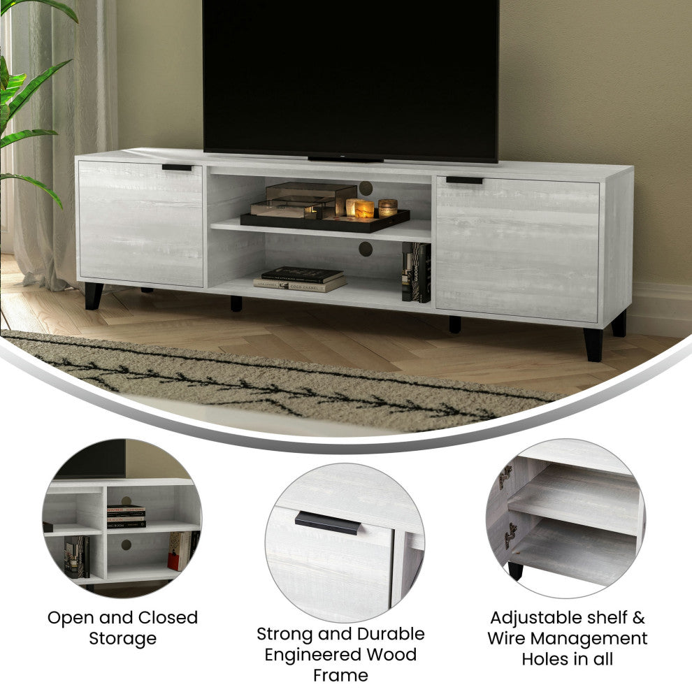 70" Gray Storage TV Stand