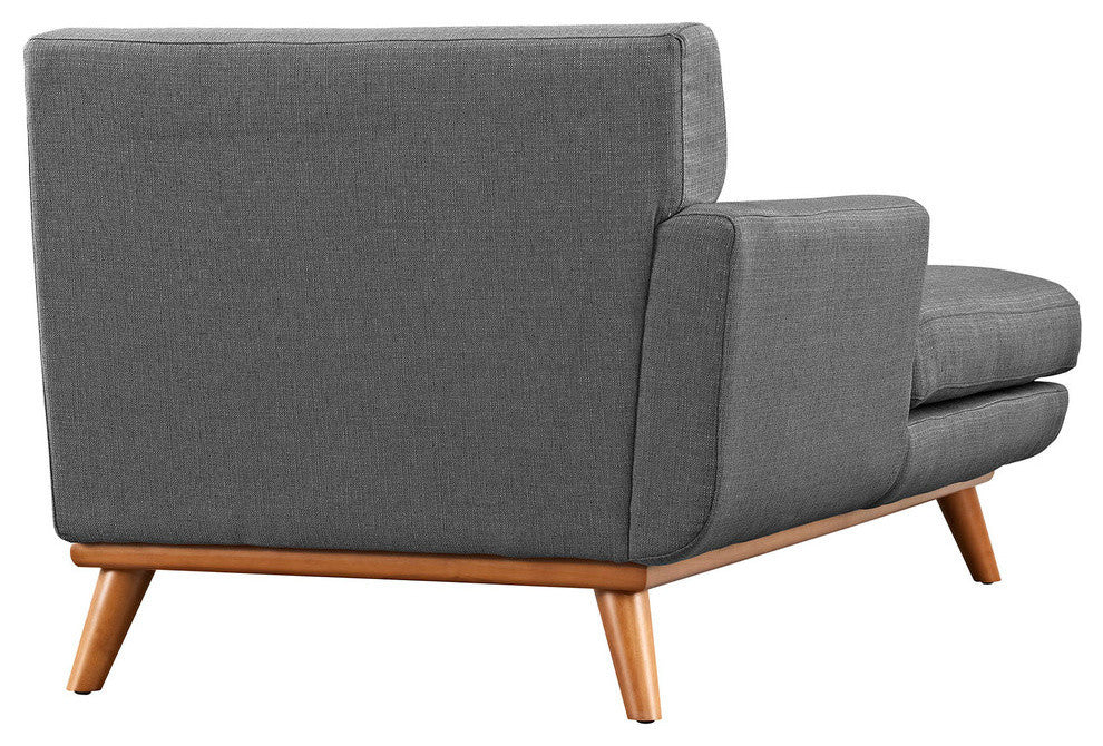 Modern Contemporary Left-Arm Chaise, Gray, Fabric