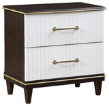 Lexicon Niles Wood Nightstand in 2-Tone with Gold Trim (White & Cherry)