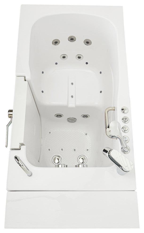 Ella Monaco 32"x52" Acrylic Walk-In-Bathtub, Outswing Door, 2 Piece Faucet