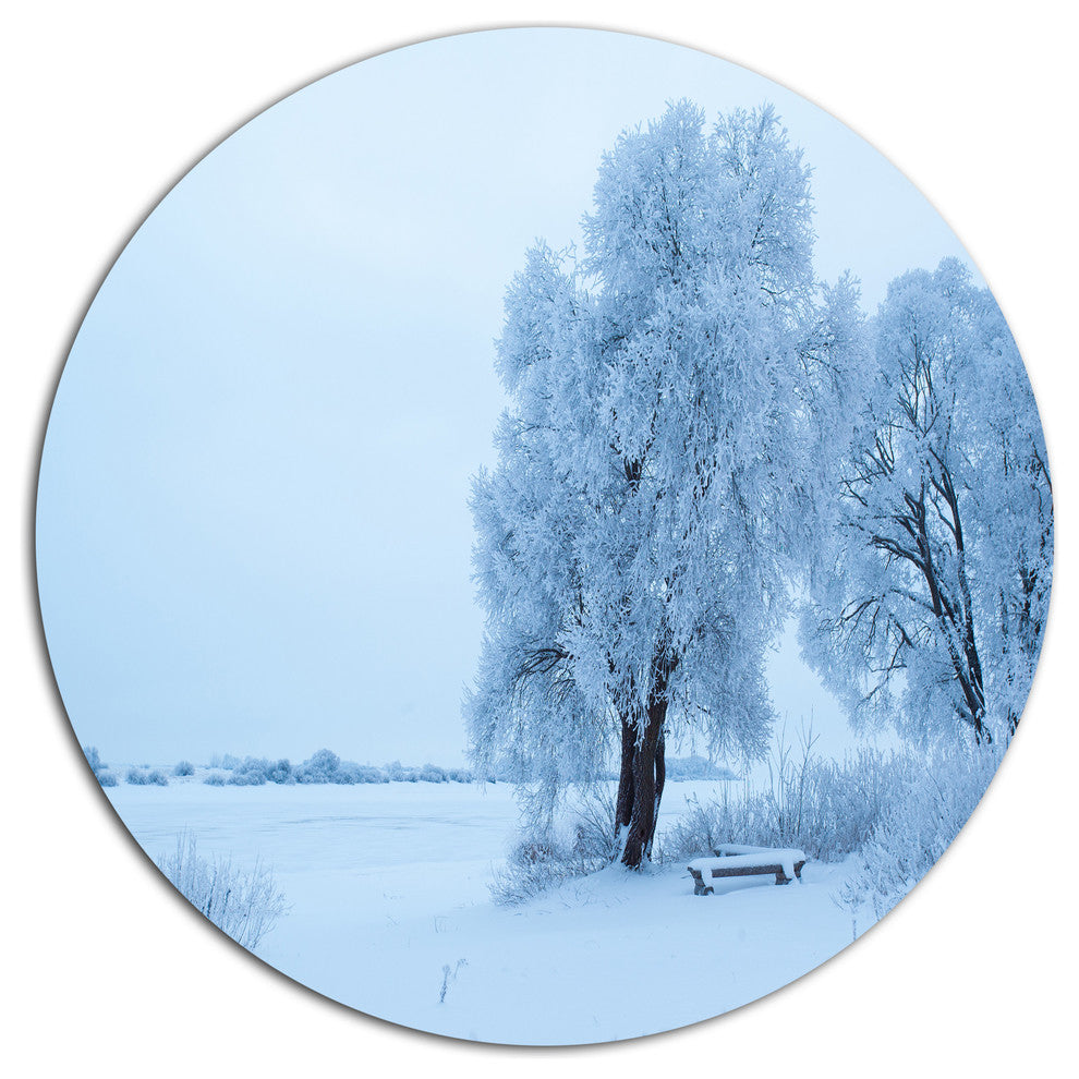 Foggy Yuriev Monastery, Landscape Wall Large Disc Metal Wall Art, 36"
