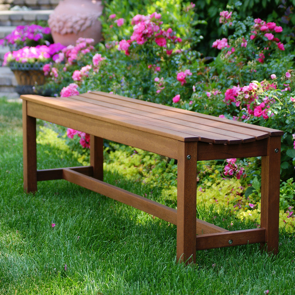 3-Piece Eucalyptus Bench Dining Set