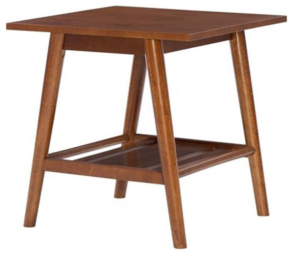 Linon Samantha Wood Accent End Table in Brown