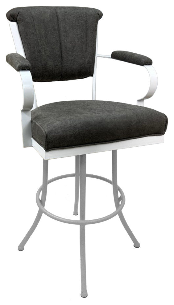 Miami Extra Tall 34" Swivel Metal Bar Stool - Noam Base, Northwest Elk, White, 34"