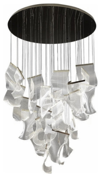 Luxury Modern Led Light Chandelier For Staircase, Gold, 16 Lights, Cool Glow