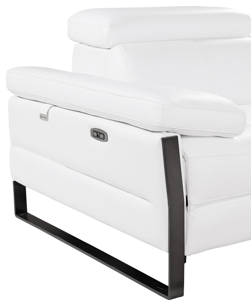 Antonio Italian Leather 10-Piece U-Shaped Power Reclining Sectional, White