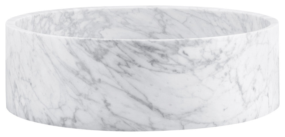 Monaco 17" Round Vessel Bathroom Sink, Marbled Gray