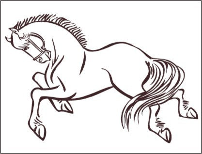 Horse Wall Decal, 46"H x 67" W, Eggplant