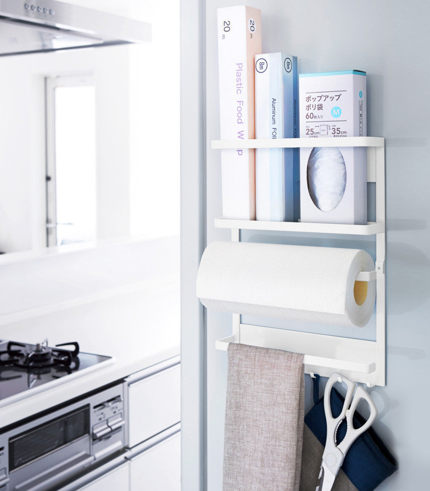 Plate Magnetic Kitchen Storage Rack, White