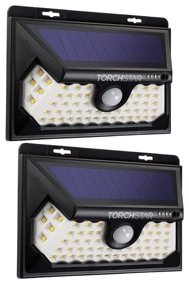 2 Pcs LED Solar Motion Sensor Security Light, 4 Modes, IP65, 3000K