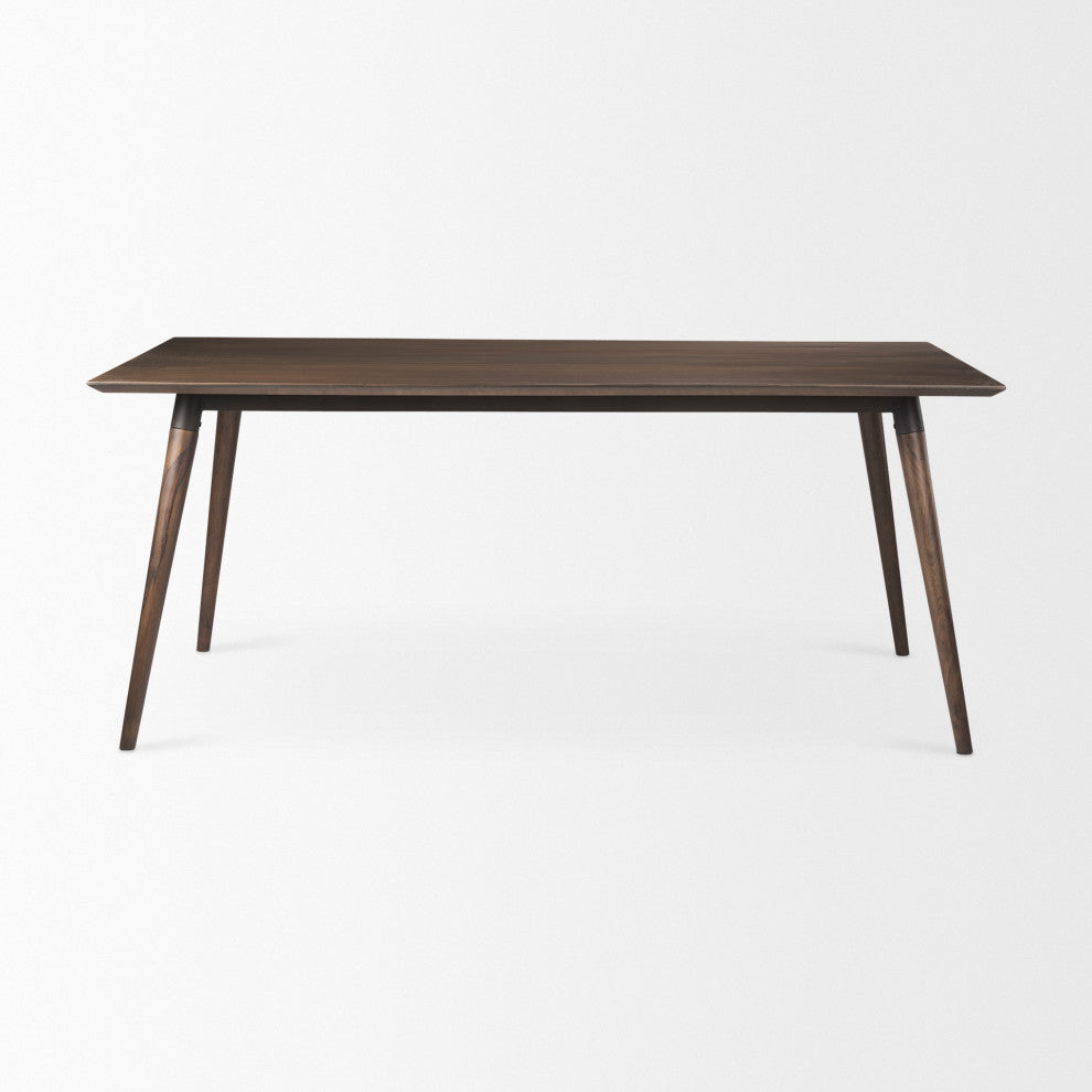 Nicholas II 72x39 Brown Solid Wood Top Metal/Wood Leg Dining Table
