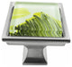 Hand Brushed Abstract Moss Streaks Crystal Glass Brushed Nickel Classic Knob