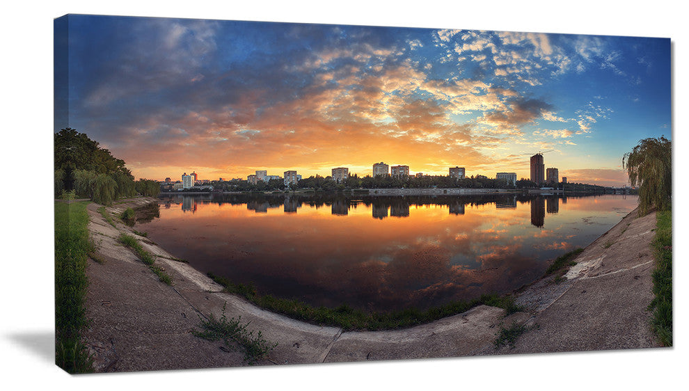 "Long Summer Sunset in Yellow" Canvas Print, 32"x16"