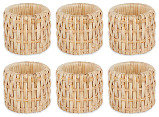 Rattan Napkin Ring Set/6