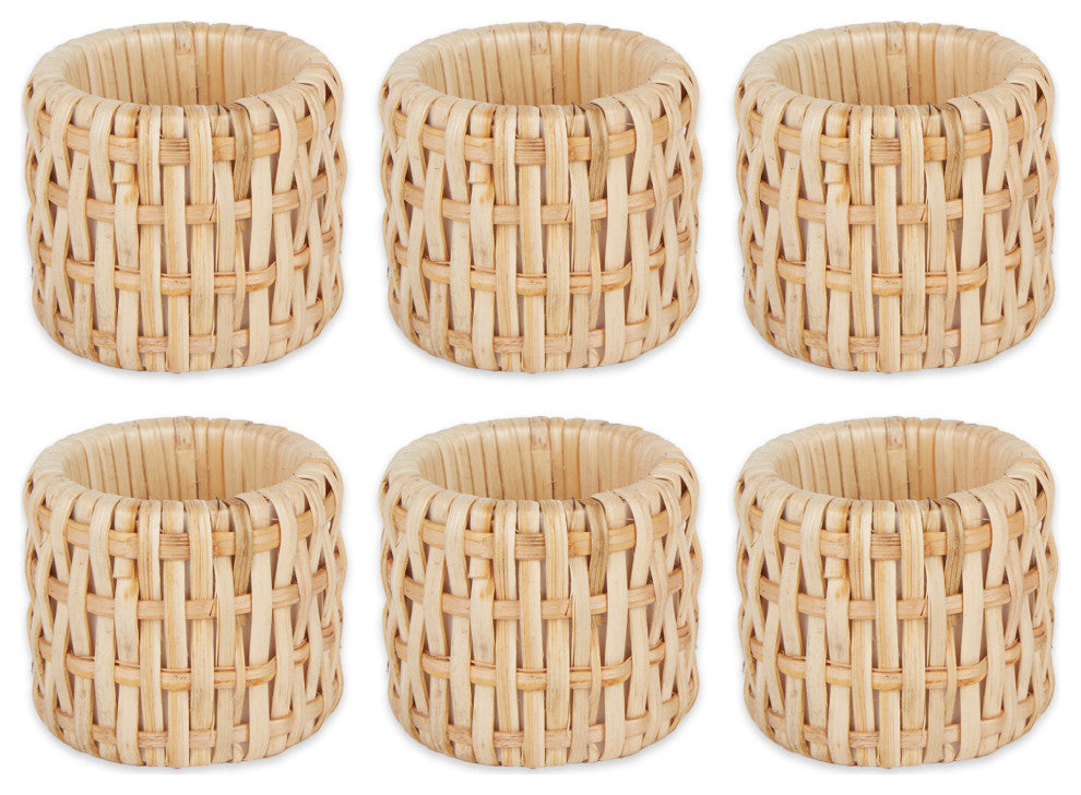 Rattan Napkin Ring Set/6