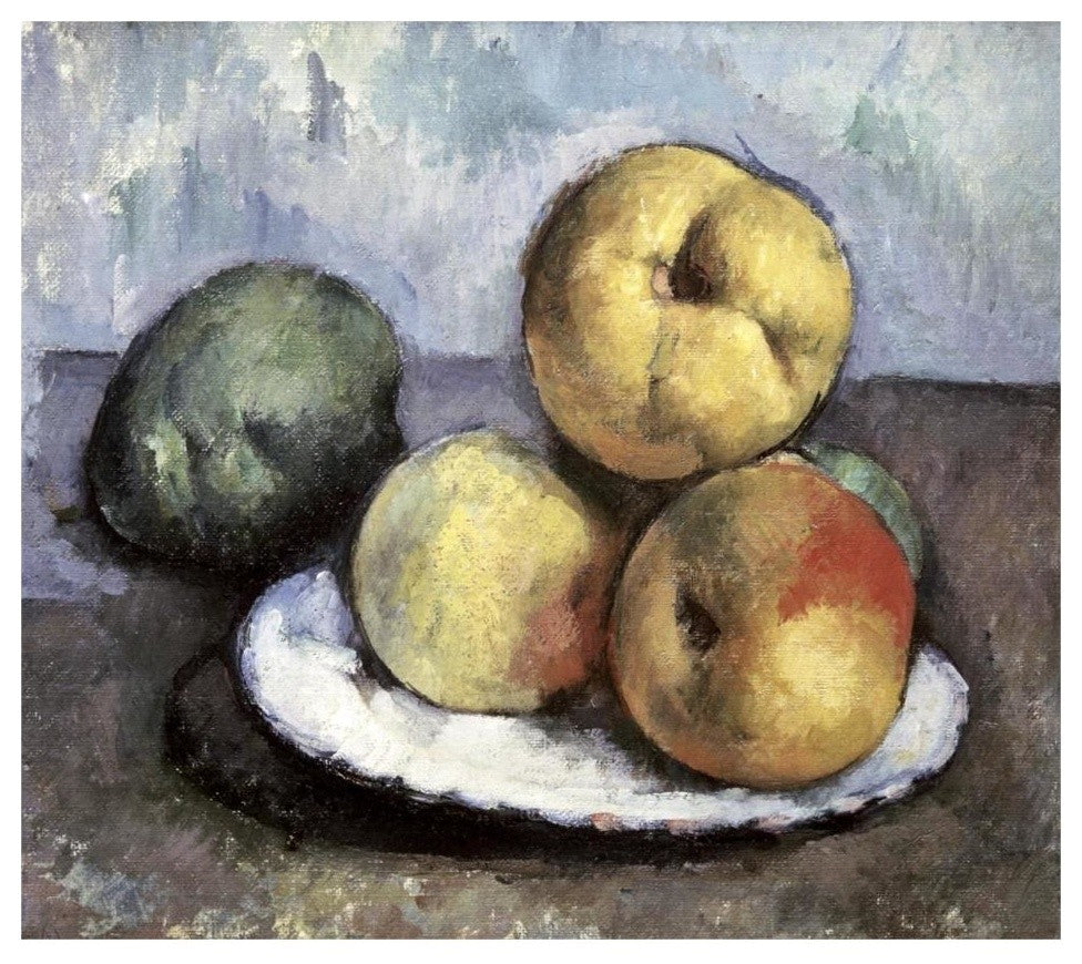 "Still Life with Apples & Peaches" Digital Paper Print by Paul Cezanne, 32"x29"
