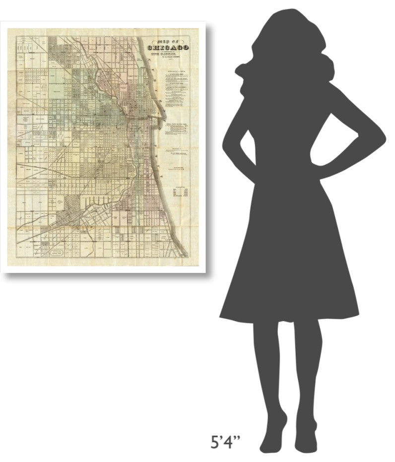 "Map of Chicago, 1857" Digital Paper Print by Rufus Blanchard, 31"x38"