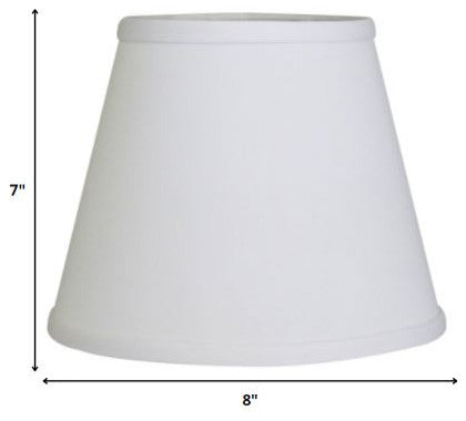 8" White Hardback Empire No Slub Lampshade