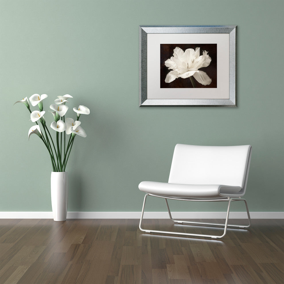 Cora Niele 'White Tulip I' Matted Framed Art