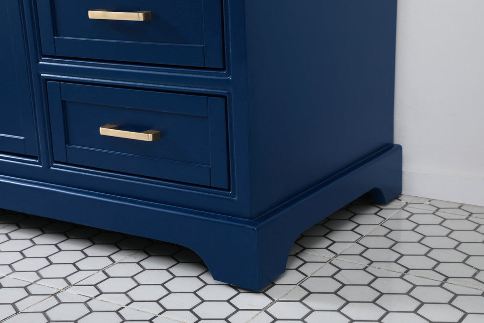 Amber Single Bathroom Vanity, Blue, Blue, 60"