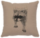 Image Pillow 16x16 Raccoon Cotton Alabaster