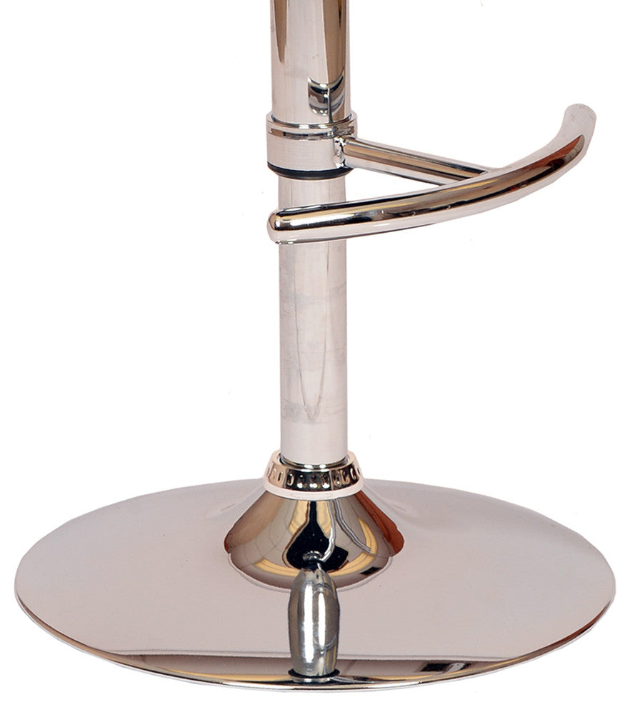 Pedro Swivel Barstool, Cream PU/Walnut Veneer and Chrome Base