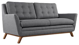 Gray Beguile 3 Piece Upholstered Fabric Living Room Set