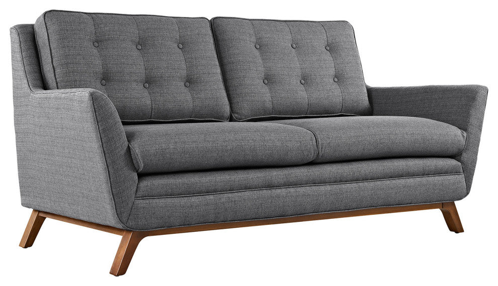 Gray Beguile 3 Piece Upholstered Fabric Living Room Set