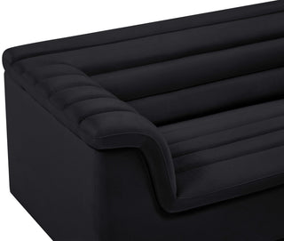 Cascade Upholstered Set, Black, Velvet, Sofa
