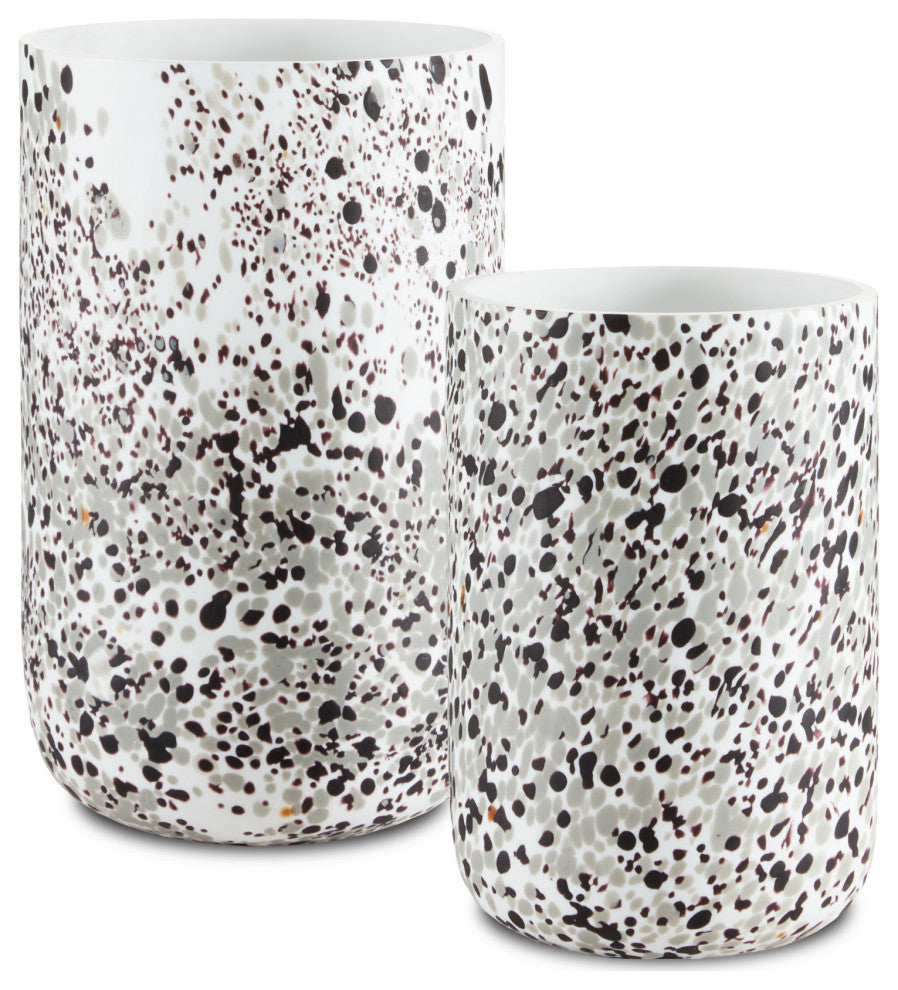 Pari White Confetti Vase, 2-Piece Set