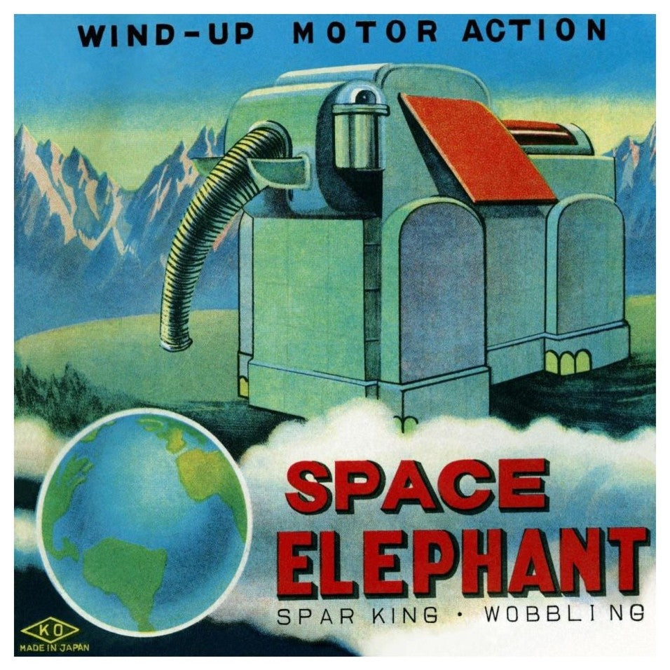"Space Elephant" Digital Paper Print by Retrobot, 24"x24"