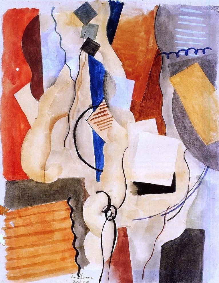 Roger De la Fresnaye Smoking in the Shelter - 21" x 28" Premium Canvas Print