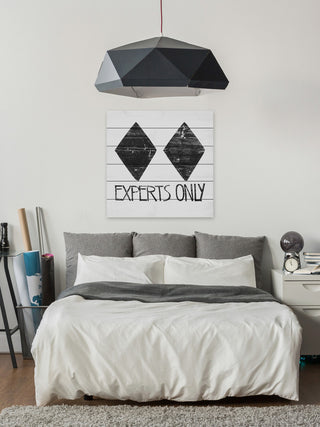 "Experts Only" Painting Print on White Wood, 40"x40"