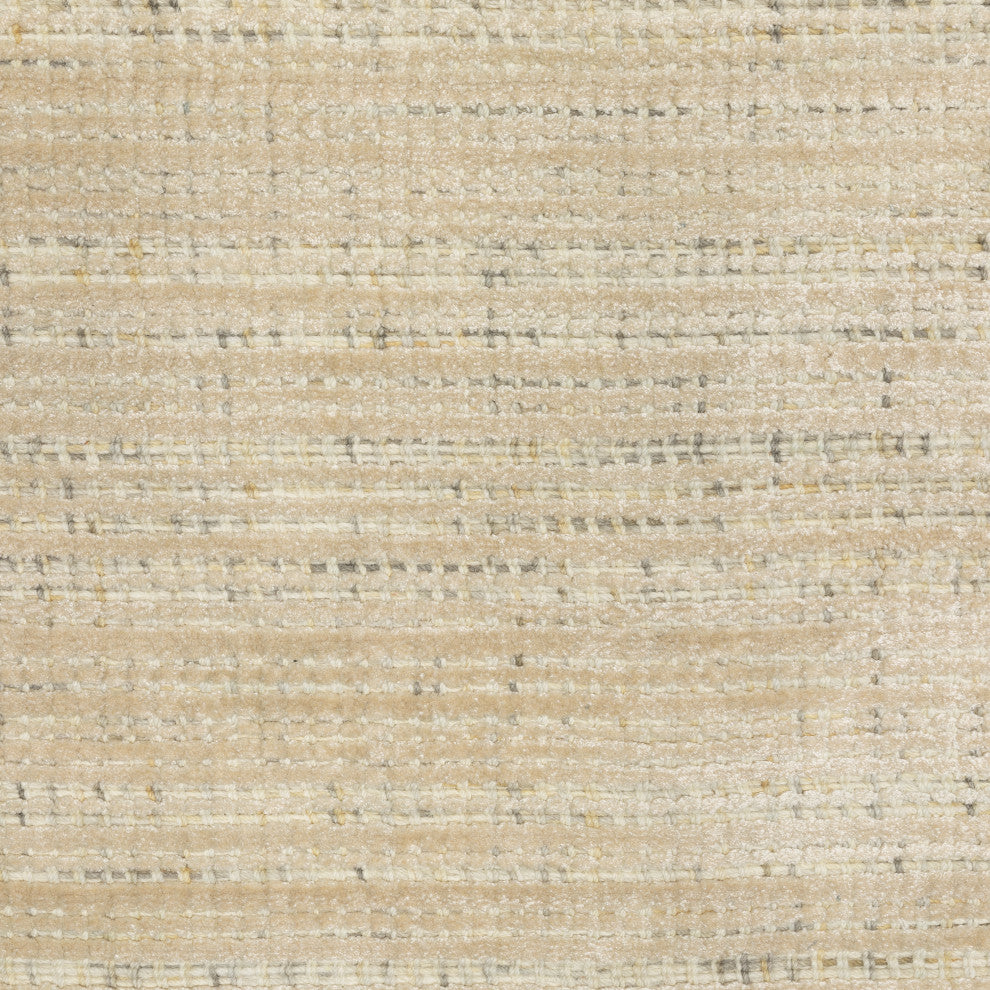 Cayden Textural Stripe Wool Blend Beige/ Ivory Hand-tufted Rug 8' x 10'