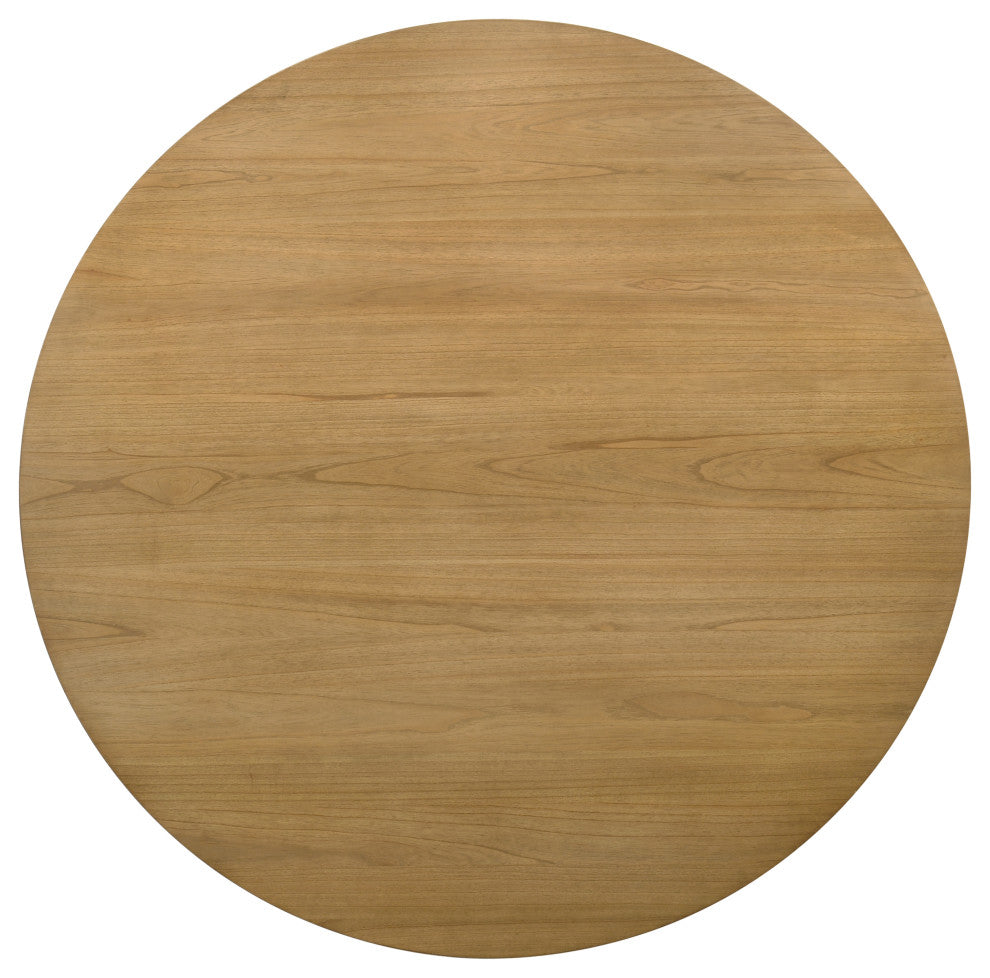 Jasper White 59"W Contemporary Round Dining Table with Pedestal Base, Driftwood