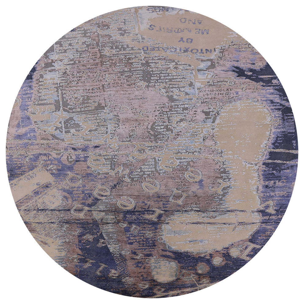 Ahgly Company Indoor Round Mid-Century Modern Area Rugs, 6' Round