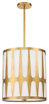 Royston Four Light Pendant in Antique Gold