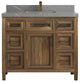 Santa Monica 42 Single Sink Bath Vanity in Graywashed Teak 2" Piatra Gray