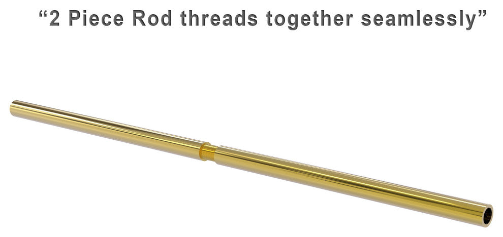 60" Shower Curtain Rod, Polished Brass