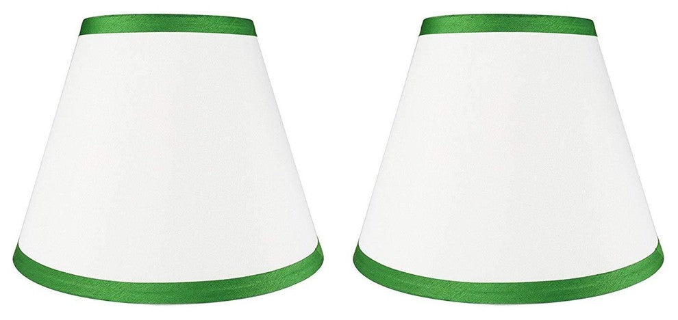 Hardback Faux Silk Coolie Lamp Shade, 5x9x7", Cream, Off White, Green, Set of 2