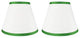 Hardback Faux Silk Coolie Lamp Shade, 5x9x7", Cream, Off White, Green, Set of 2