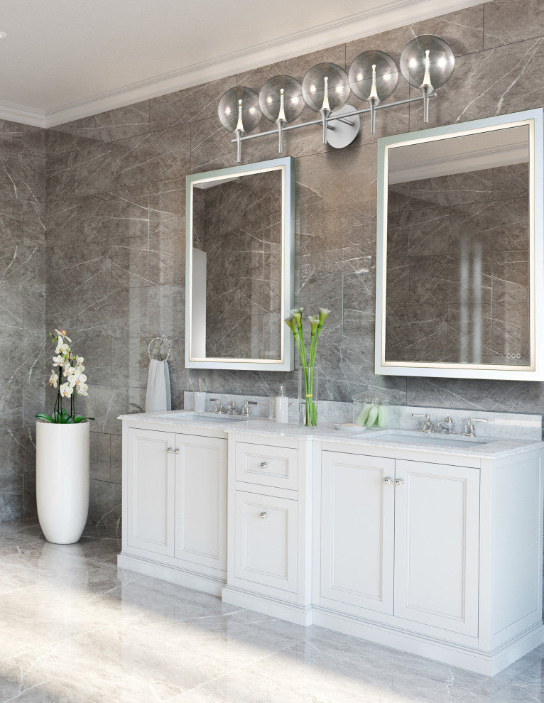 Iissa, Vanity, 5Lt, Satin Nickel, Smoked Glass