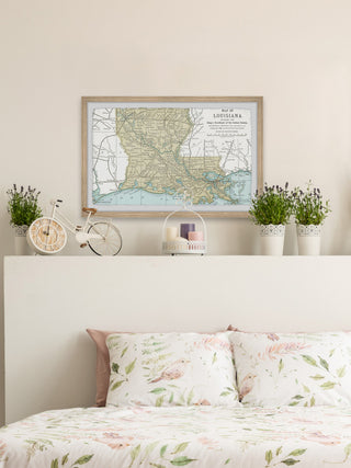 "Louisiana State Map" Framed Painting Print, 12x8