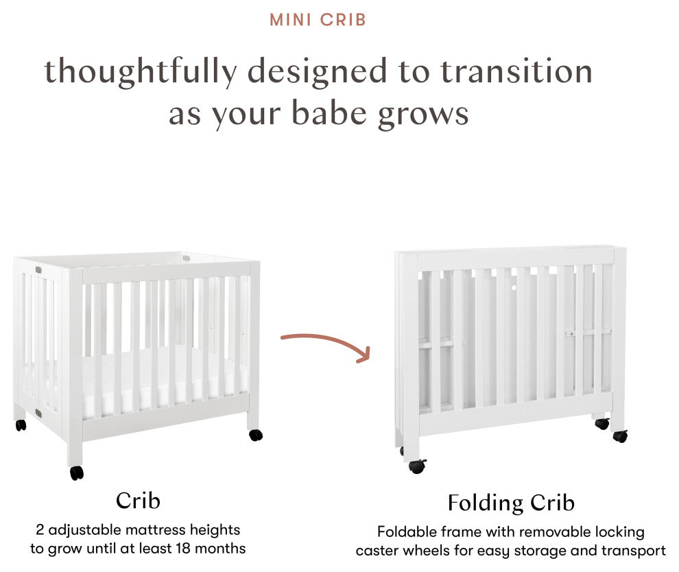 Origami Mini Crib, White
