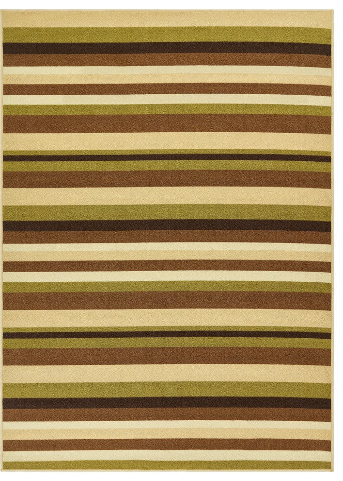 Well Woven Kings Court Uni Stripes Modern Lines Green Area Rug